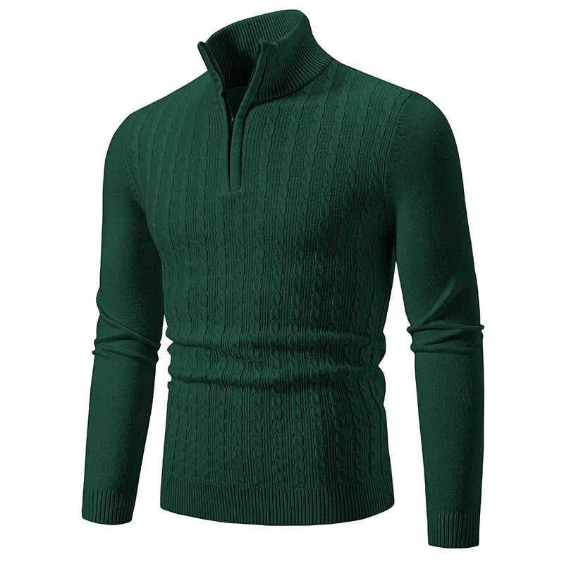 Pull d’Hiver Léger à Demi-Zip pour Homme | Pull en Maille Slim Fit Chaud