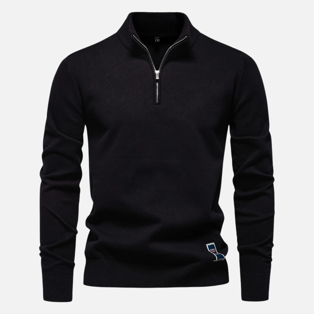 Pull en Maille à Demi-Zip pour Homme | Pull d’Hiver à Col Montant Chaud