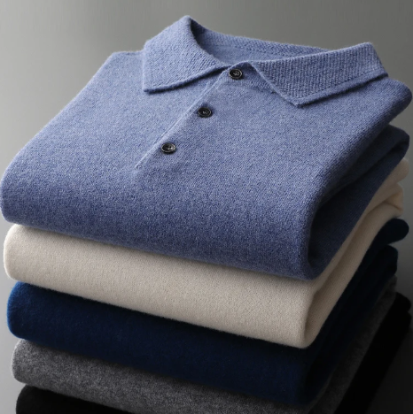 Pull Polo d’Hiver à Manches Longues pour Homme | Pull en Maille Confortable