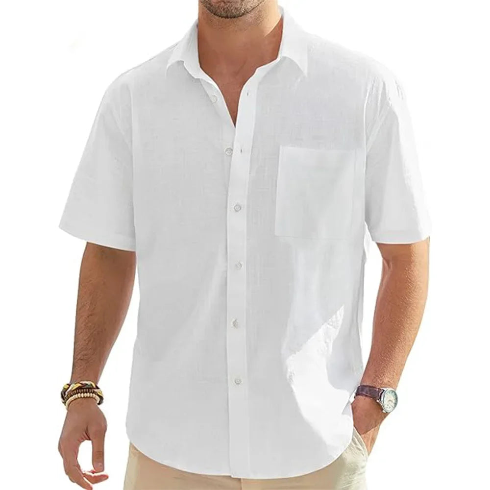 Bellini | Chemise en Lin et Coton à Manches Curtes