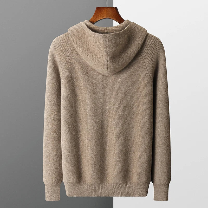 Sweat à Capuche Zippé Chaud pour Homme | Pull d’Hiver en Maille