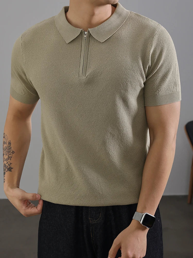 Bellini | Polo en Maille Slim à Col Zippé