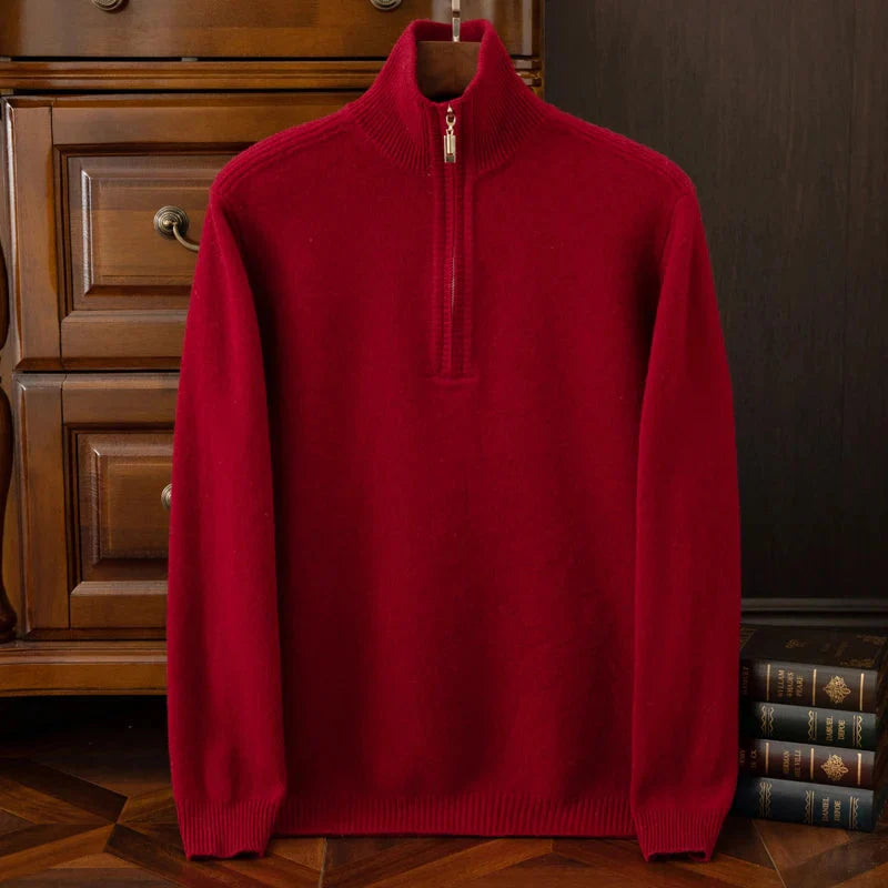 Pull Chaud en Maille à Demi-Zip pour Homme | Pull d’Hiver Confortable à Manches Longues