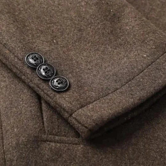 Trench Long d’Hiver à Boutons pour Homme | Manteau Épais Chaud et Élégant