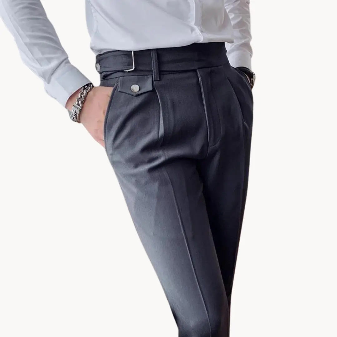 Pantalon de Costume Plissé pour Homme | Pantalon Habillé Slim Fit