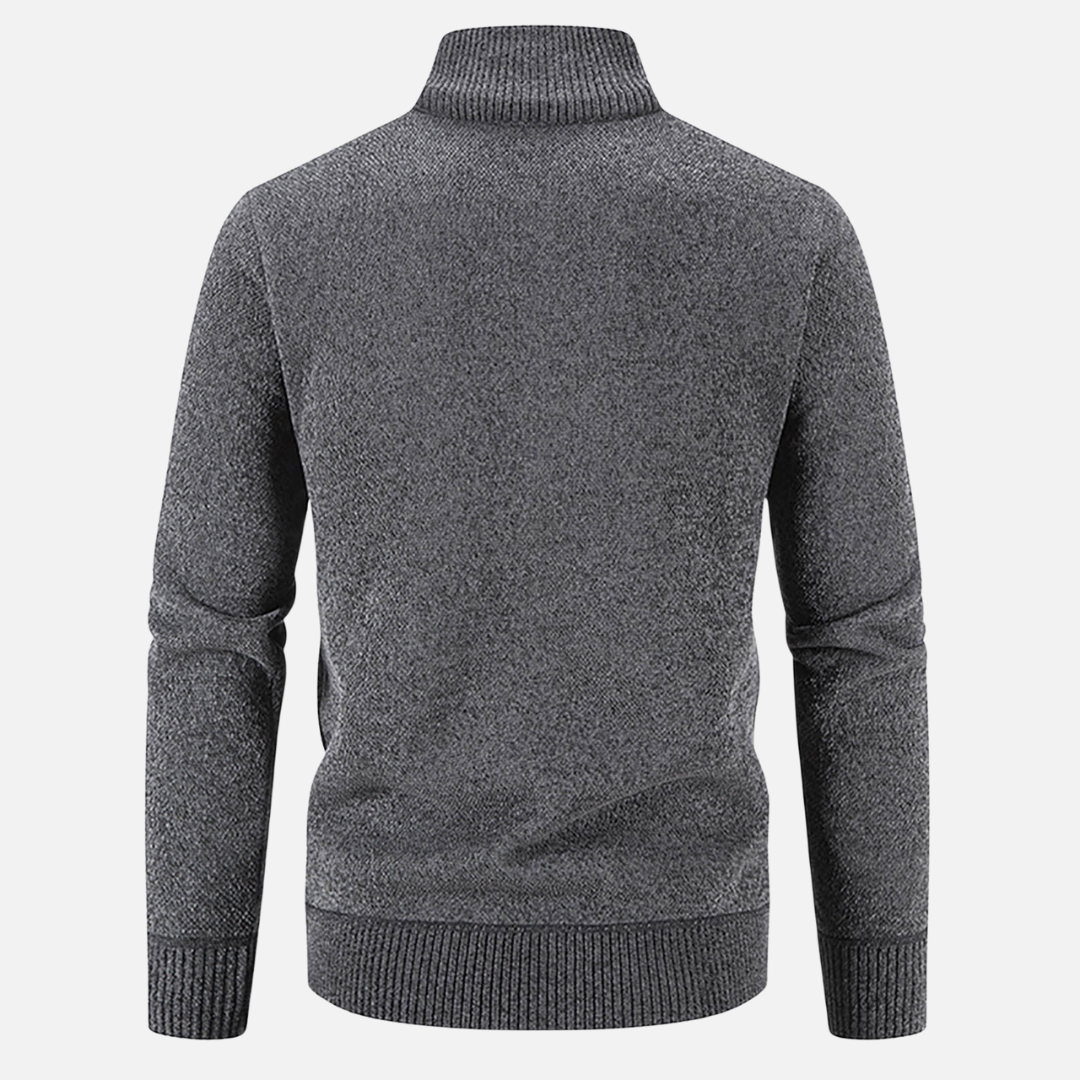 Cardigan Zippé d’Hiver pour Homme en Maille | Pull Chaud à Col Montant