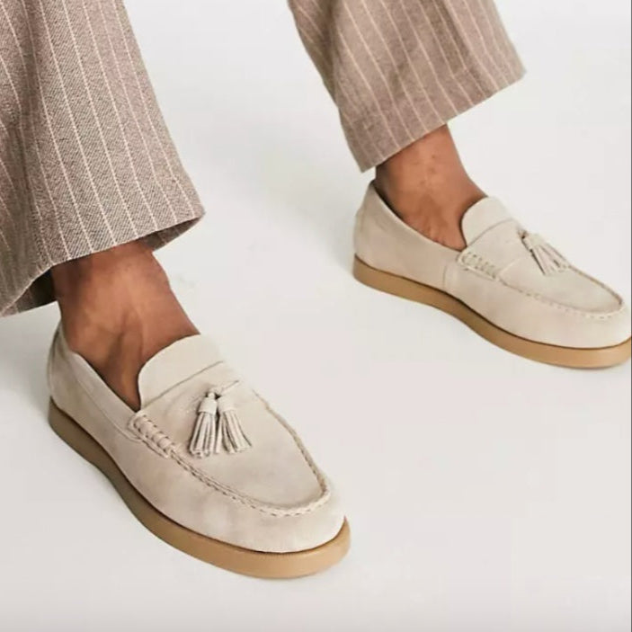 Bellini | Mocassins Homme en Suède Beige – Élégance Classique et Confort Moderne