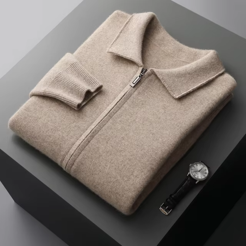 Cardigan Chaud Léger à Fermeture Zippée pour Homme | Veste Pull Classique en Maille